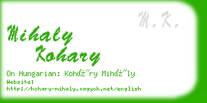 mihaly kohary business card